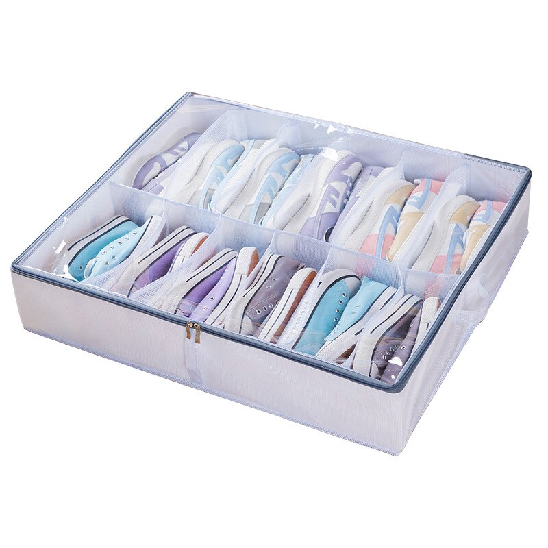 Foldable Drawer Organizer For Shoe Adjustable Bed Bottom Shoe Storage Box Large Capacity Dust-proof Shoe Box Washable And Foldab