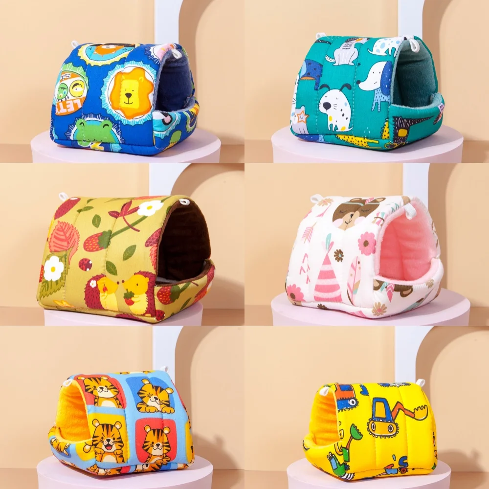 Casa para mascotas, cama para hámster, jaula súper cálida para conejillo de indias, accesorios, cueva, escondite acogedor para erizo, ardilla, jaula colgante para mascotas