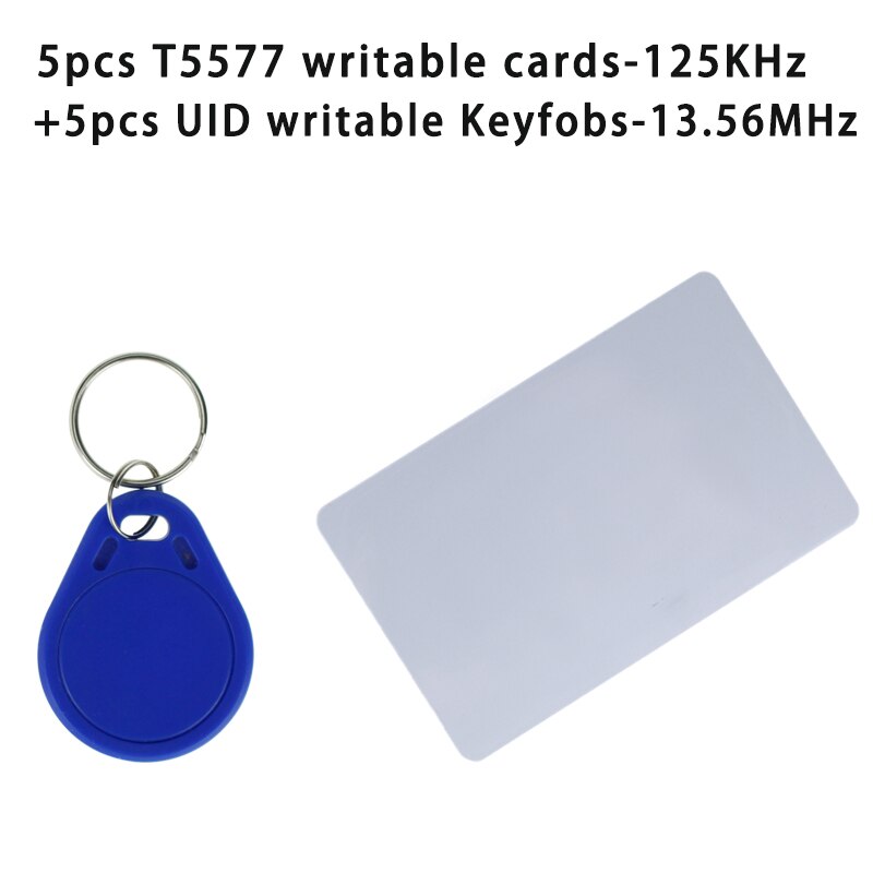 Badge porte-clé NFC (T5577/EM4305), personnalisable, 125KHz/13.56MHz, en lecture et écriture, pour carte d'accès en RFID, en copie: 5 key 5 cards
