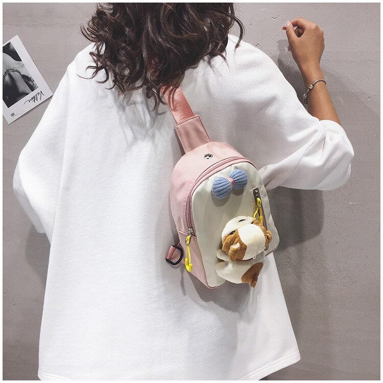 Dame mignon chien poupée taille sac toile sac à main bandoulière poitrine sac Fanny Pack pour femmes hanche sac nouvelle pochette sac à bandoulière