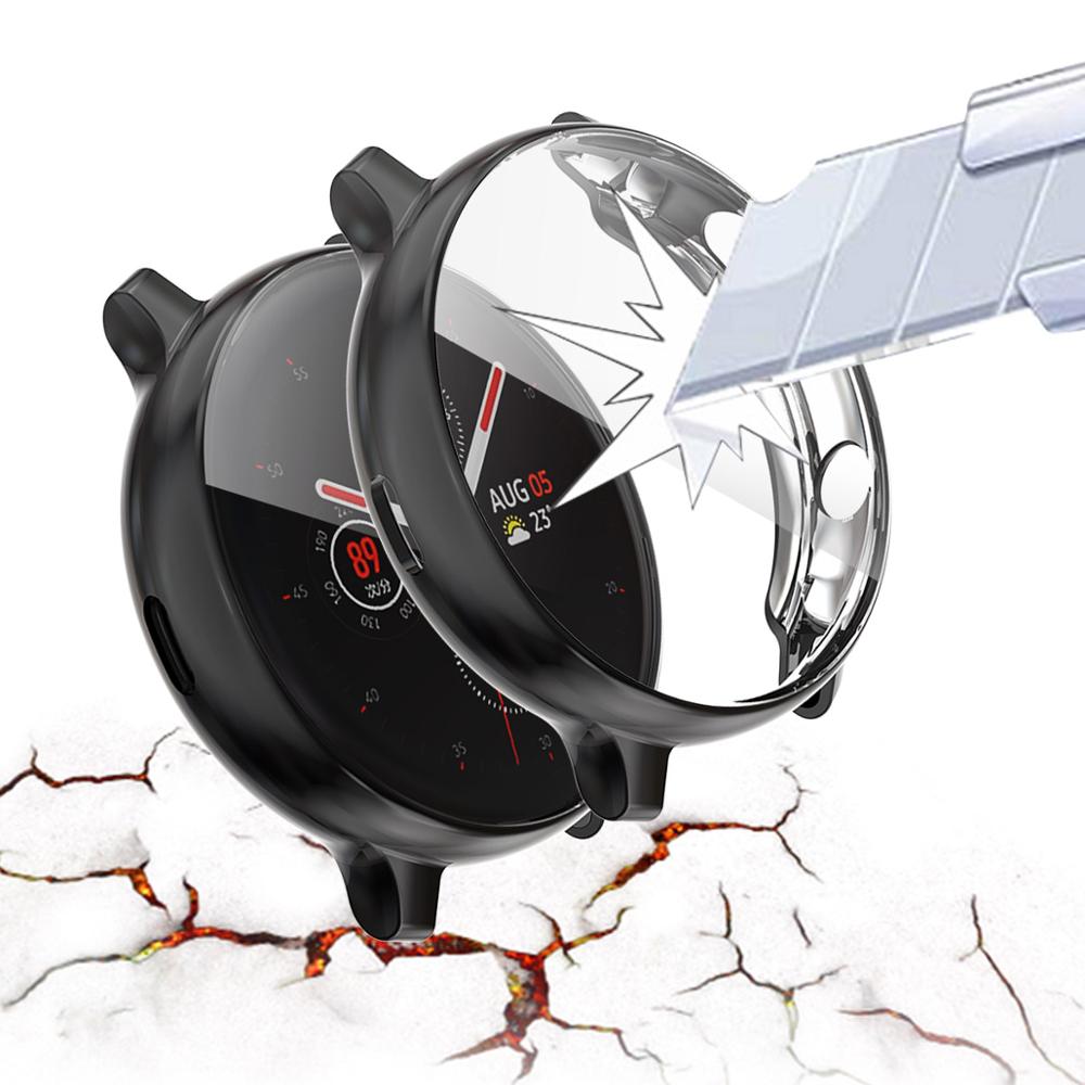 Voor Samsung galaxy watch actieve 2 40mm 44mm bumper volledige dekking zachte TPU siliconen Screen Protection cover galaxy watch case