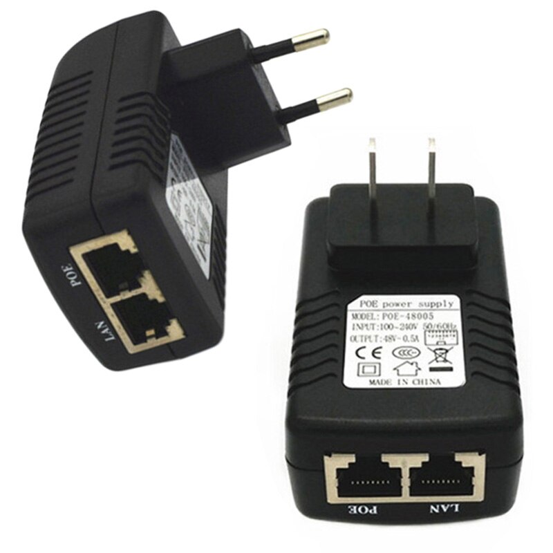 Universele Adapter Converter Netwerk Apparaat Supply Adapter Us/Eu Poe Plug Muur Plug Injector Ethernet Adapter