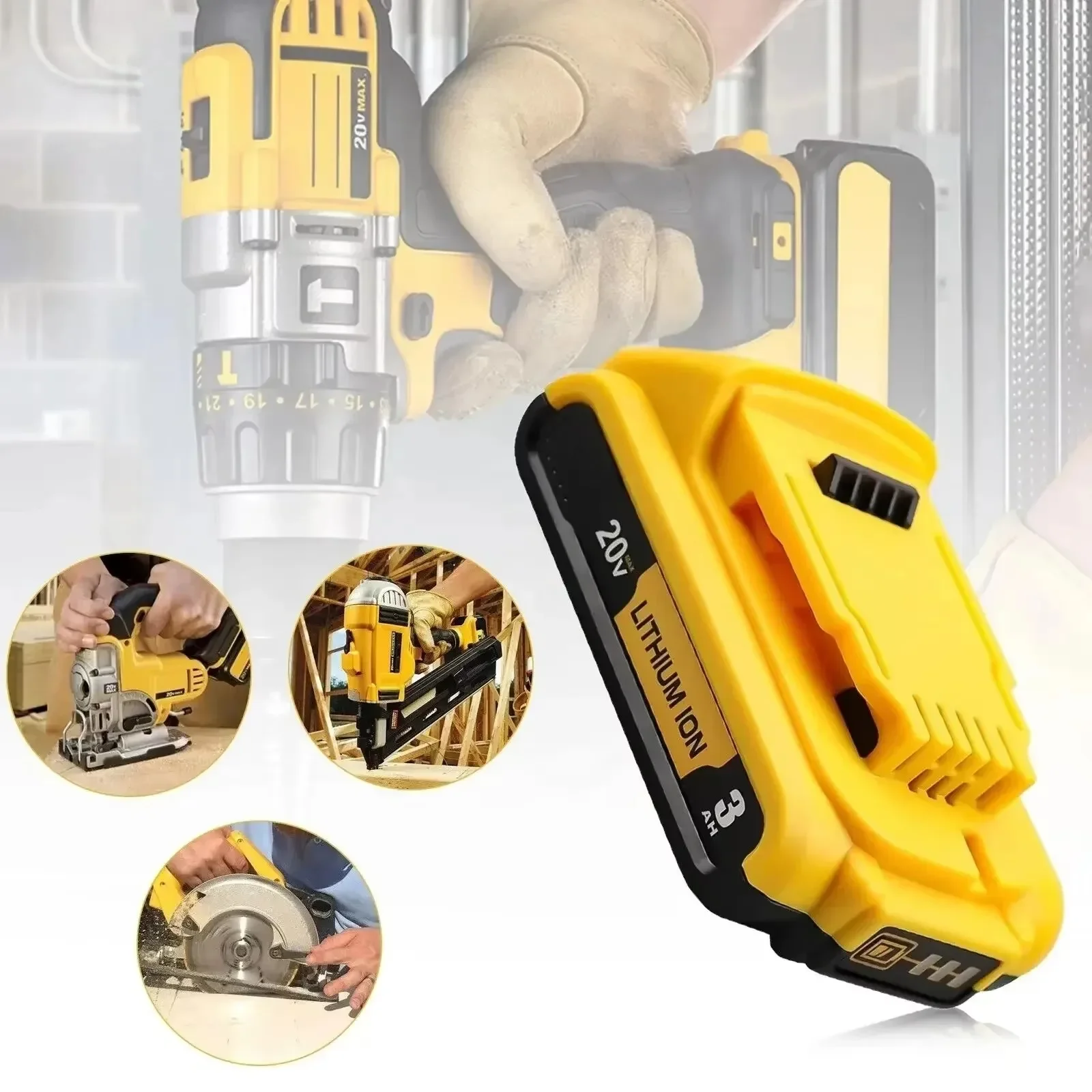 Für DeWalt 18v 20Volt Max Lithium-Ionen-Batterien 20V 3Ah DCB203 Li-Ionen-Batterie ErsatzDCB206 DCB205 DCB204 DCB200Energie Werkzeug