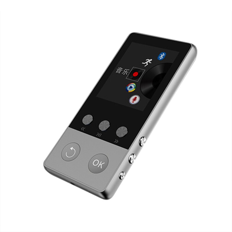 MP4 Player Bluetooth 4.0 Metal Sport MP4 Player with 8GB Lossless Music Player Voice Recorder FM Radio Video Player