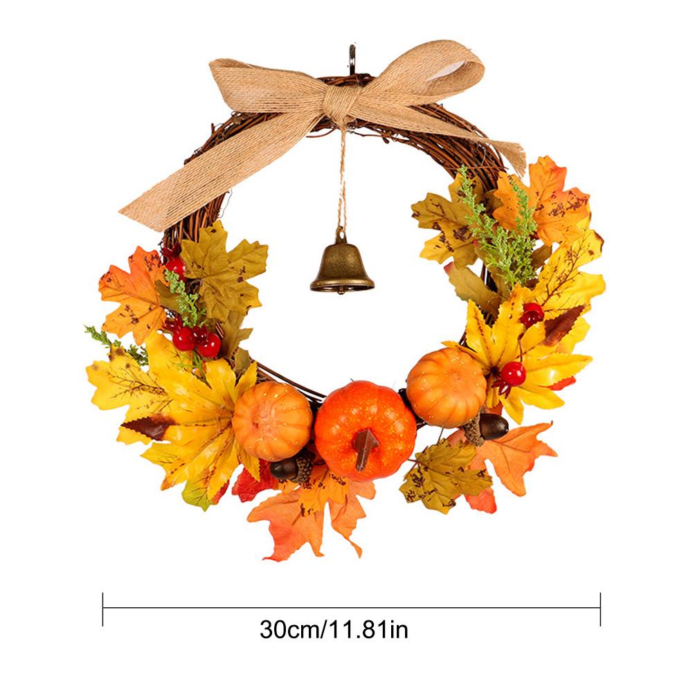 Krans dør høstkrans jul takksigelse krans vindu restaurant hjem lønneblad dekorasjon ornamenter anheng: D 30cm