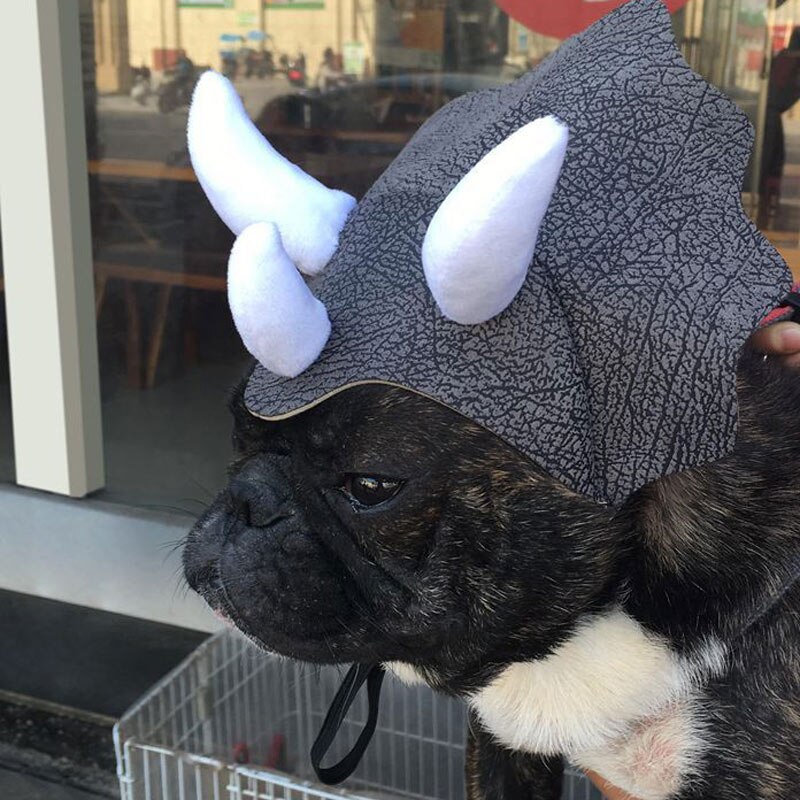 Grappige Hond Kostuum Hoeden Voor Katten Hoed Voor Hond Dinosaurus Triceratops Bulldog Hoed Cap Hond Cap Pet Hoofddeksels Kostuum Hond hoed