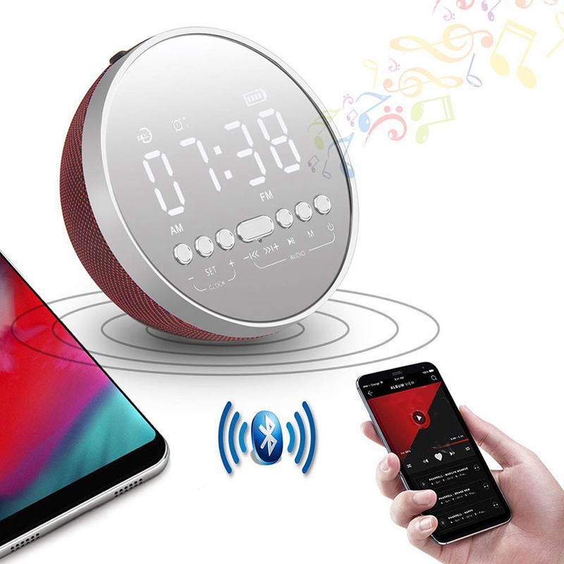 Alarm Clock,Home LED Digital Alarm Clock Radio with FM Radio,Bluetooth Speaker,Clock Radios,Alarm Clock for Bedrooms with Novel