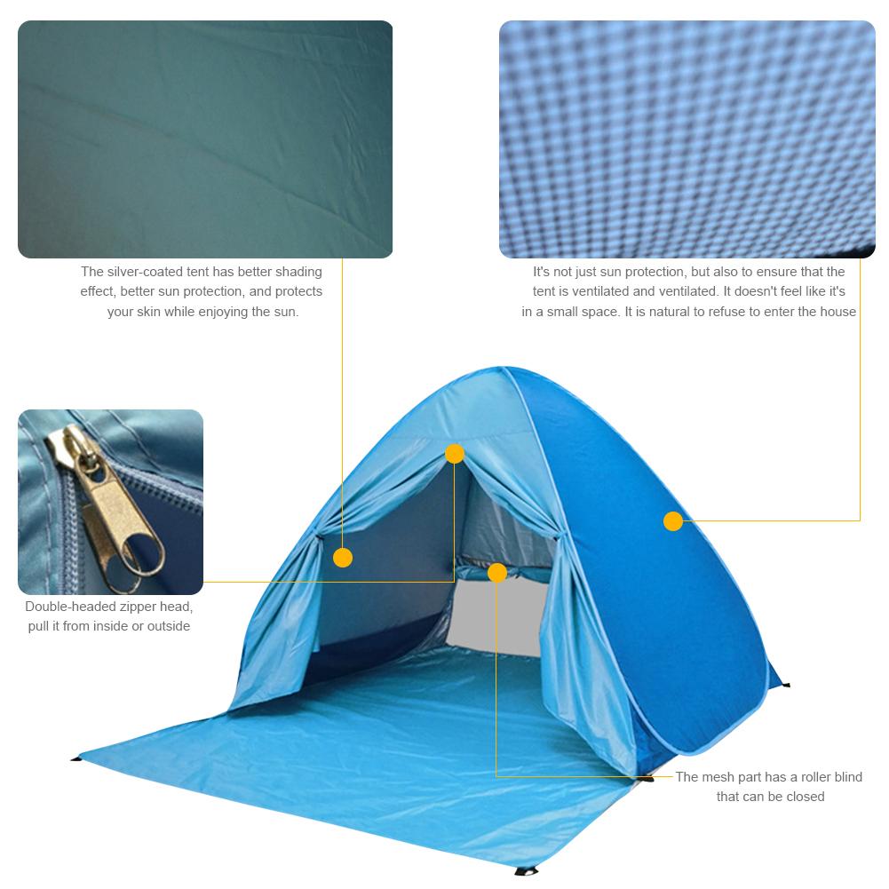Beach Tent Ultralight Folding Tent Pop Up Automatic Open Tent Family Tourist Fish Camping Anti-UV Fully Sun Shade