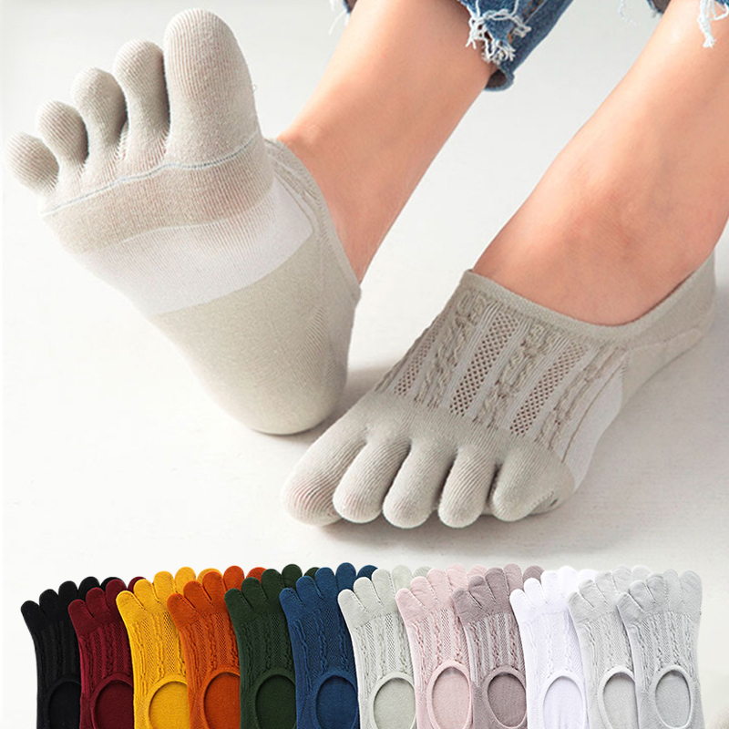 3 pares de calcetines de mujer de de algodón transpirable Invisible tobillo calcetines cortos de barco punta abierta elasticidad absorbente de sudor señoras Sox