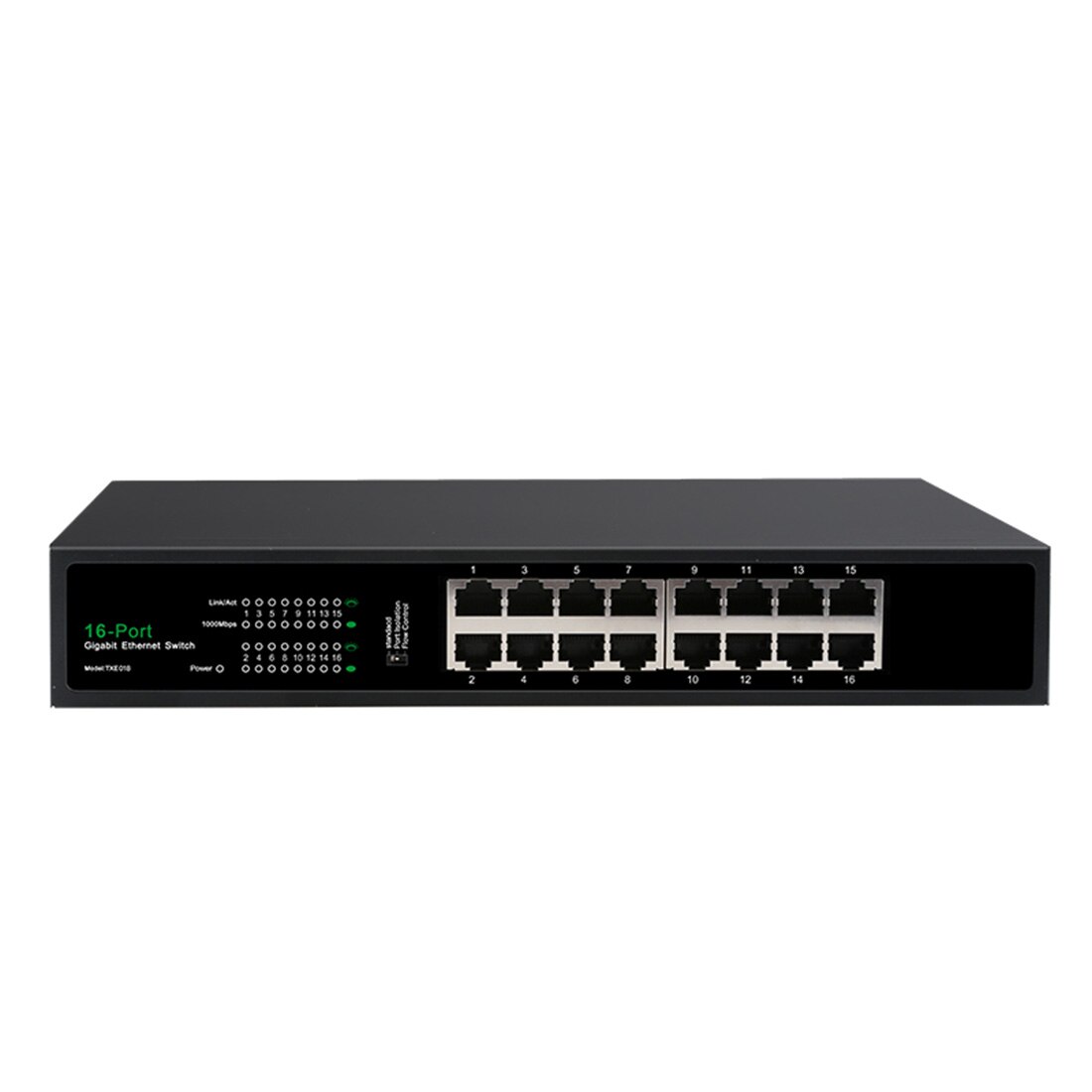 Diewu TXE018 16-Poort Gigabit Ethernet Switch RJ45 Poort 10/100/1000Mbps Ondersteuning Vlan Isolatie Functie metalen Shell Schakelaar