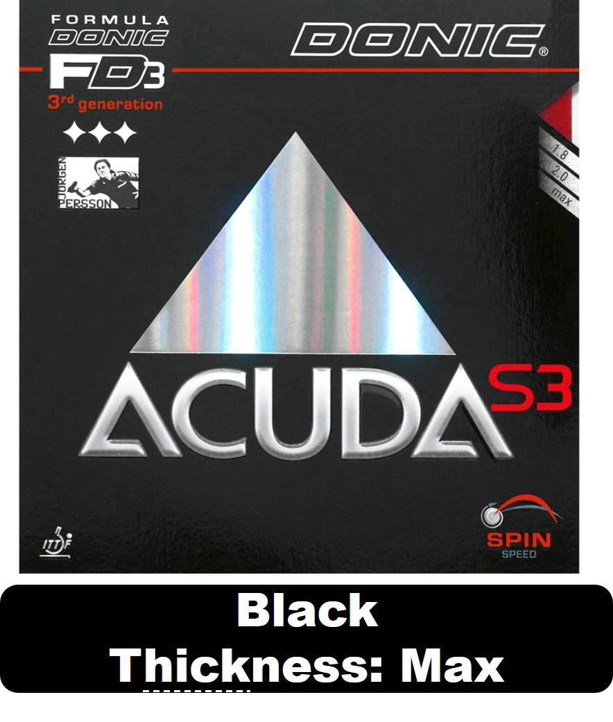 Donic original Acuda S1 S2 S3 Tenis De Mesa espinillas De goma con esponja De Ping Pong Tenis De Mesa: S3 black max