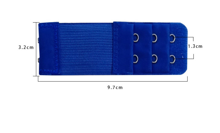 2 stuks verstelbare elastische bh-verlengband haaksluiting expander bh-verlenger 3 rijen 2 haken riemgesp ondergoed accessoires: Blauw