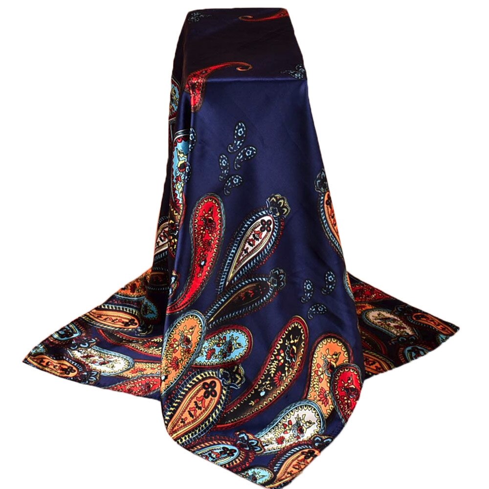 Women Print Long Soft Wrap Scarf Scarves For Women Shawl Scarves Ladies Shawl Bandana Summer Beach Hijab: Navy 