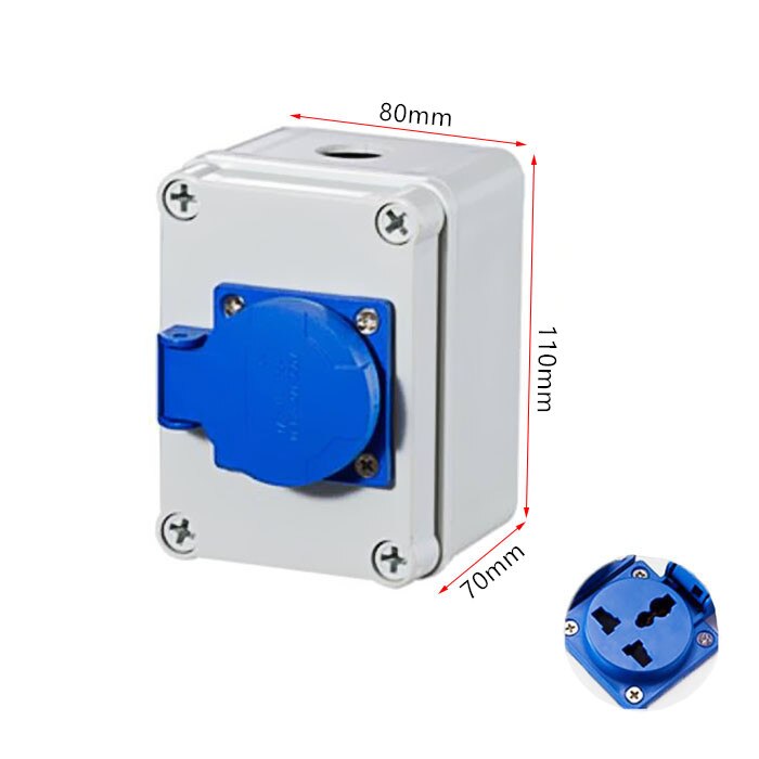 Outdoor rainwater socket Three holes 220V/ 10A home wall mounted multi-function outdoor socket box electric car charging: 1K / Multi-function socke