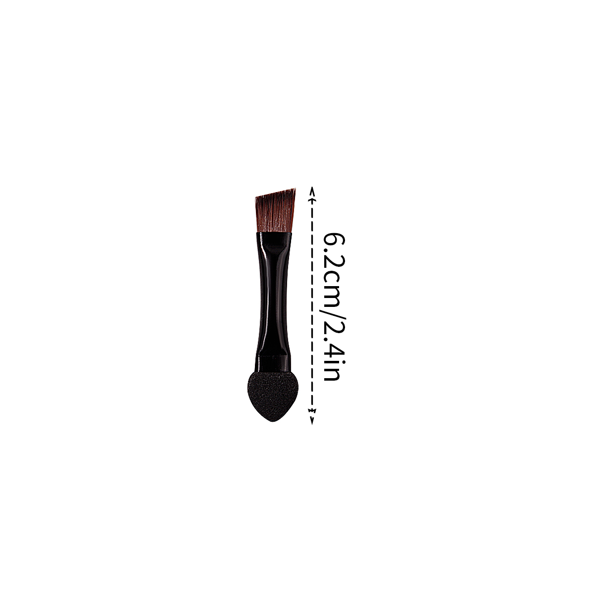 20Pcs Double Head Makeup Brush Aluminum Tube Bevel Eyebrow Brush Mini Dual Purpose Small Sponge Brush Eye Shadow Brush