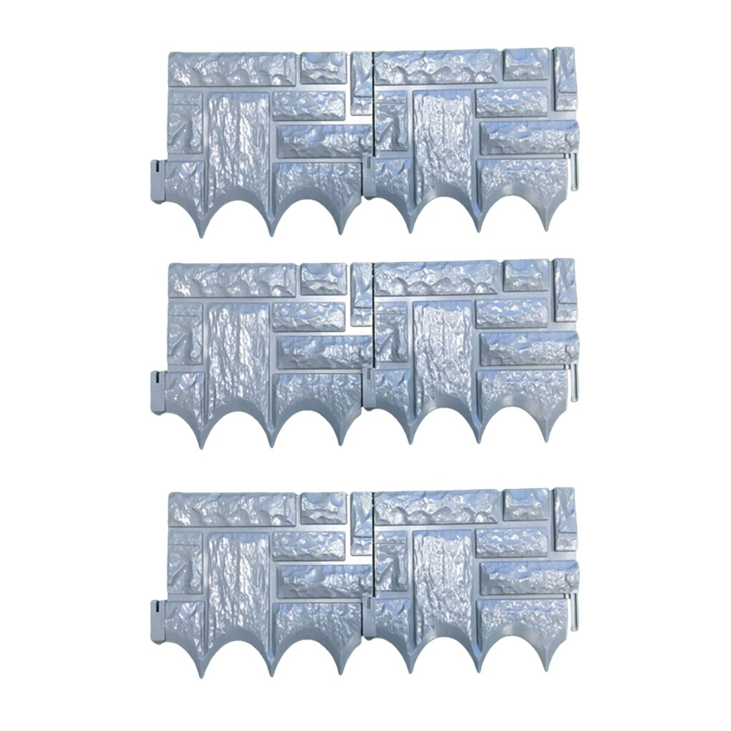 6Pcs Sectioned Plastic Imitation Stone Set Courtyard Lawn Garden Walls