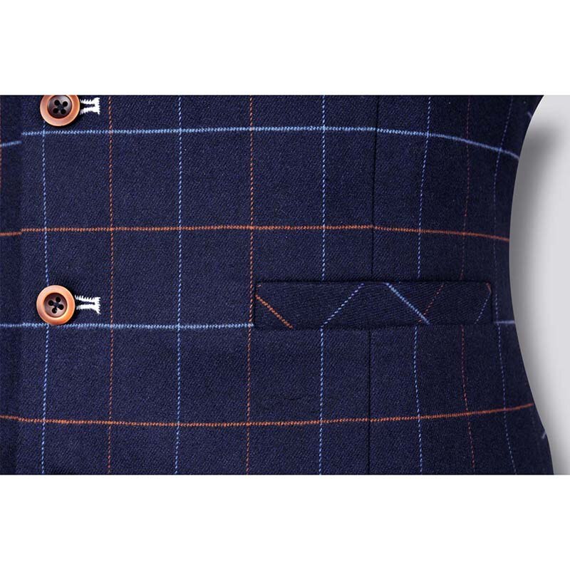Men's Plaid Vest Formal Dress Business Casual Slim Suit Vest British Style Waistcoat Wedding Vest Male Clothing