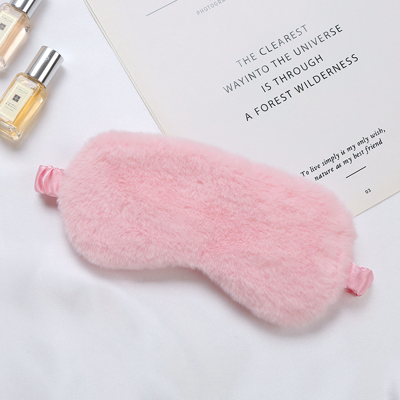 Sovemaske sove binde til øynene myke plysj øyemasker søt kjærlighet himmel øyelokk plysj maske øyelapp lur helse øyedeksel: Rosa