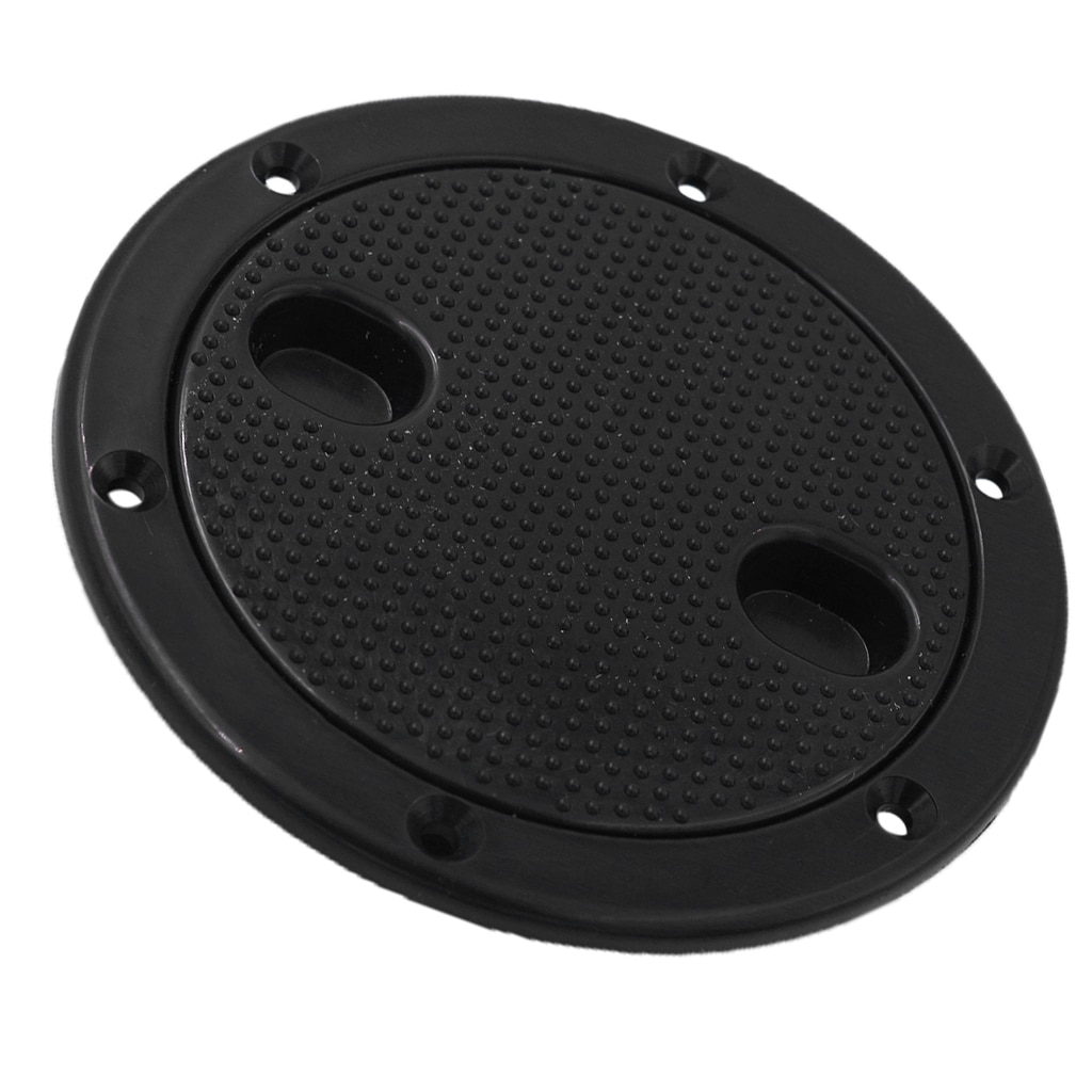 Marine Boat RV Black 4 inch Access Hatch Cover Twist Screw Out Deck Plate Round Inspection Hatch for Boat Black