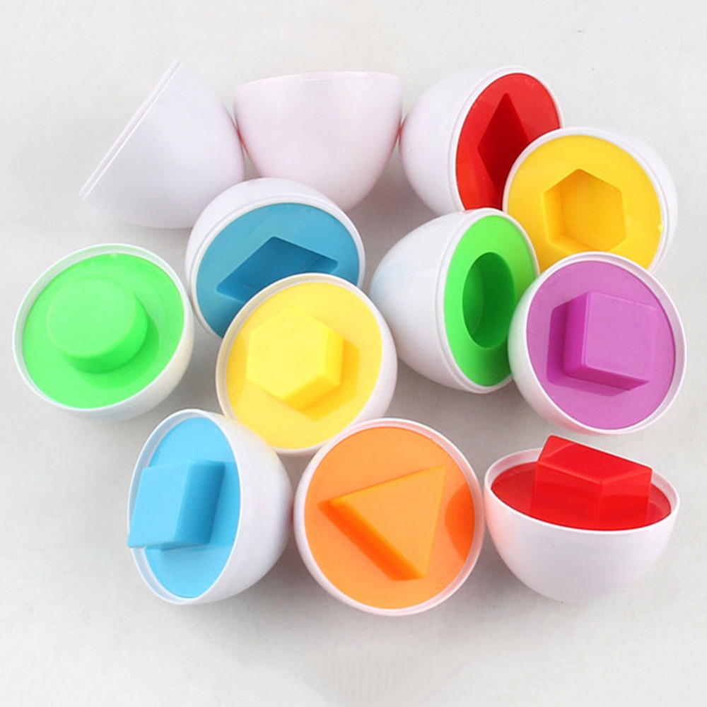 6 stuks Kleur Bijpassende Ei Set Voorschoolse Speelgoed Kleurherkenning Vaardigheden Leren Speelgoed Koppelen slimme eieren Clever egg Oefening
