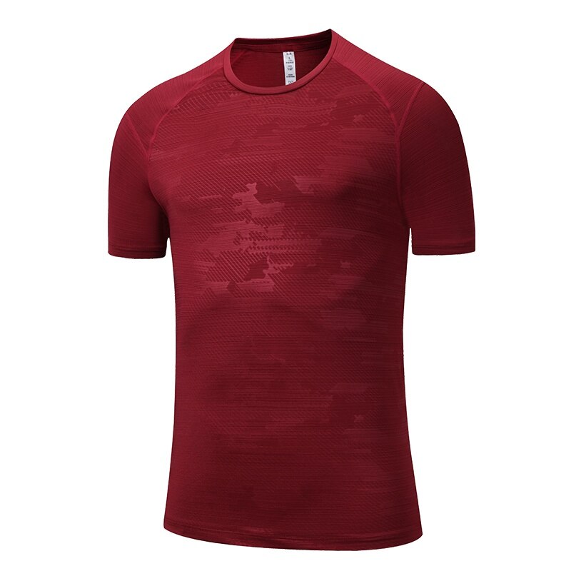 Märke sportskjorta män fitness crossfit sommartröjor andas homme gym t-shirt o-ringad kortärmad bodybuilding träning cl: Röd / Xxl