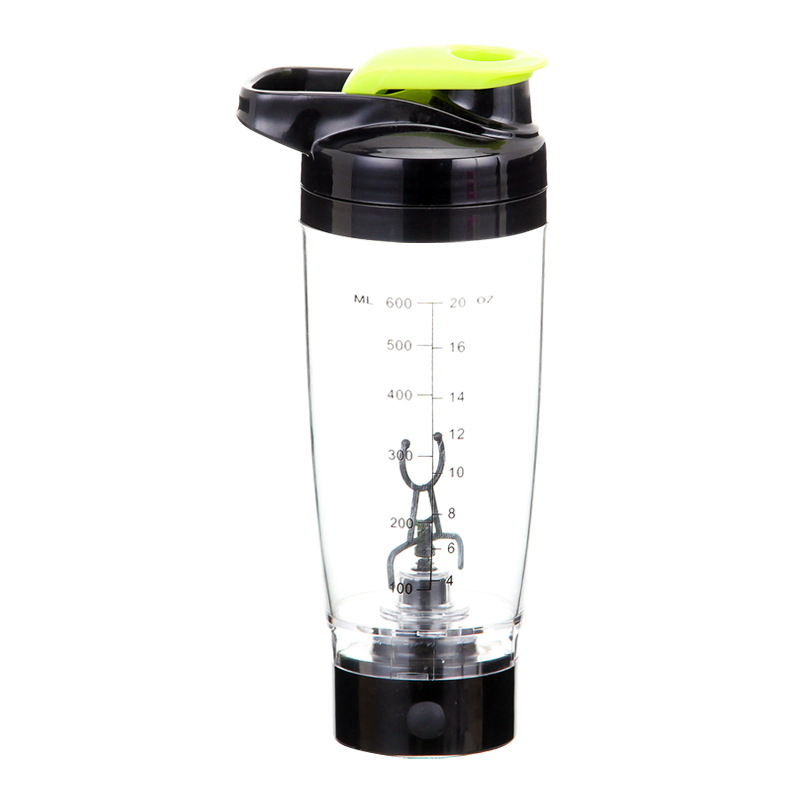 600ml Electric Automation Protein Shaker Bottles Blender Sport Water Bottle Automatic Movement Outdoor Tour Coffee Milk Mixer: Green