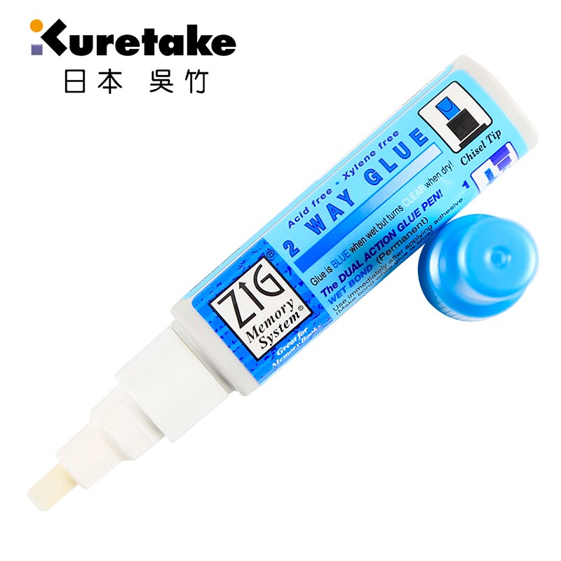 1pc Zig Kuretake système de mémoire 2 voies colle stylo japon 1mm 2mm 4mm 15mm bricolage pour carte de voeux enveloppes affiche collage Permanent