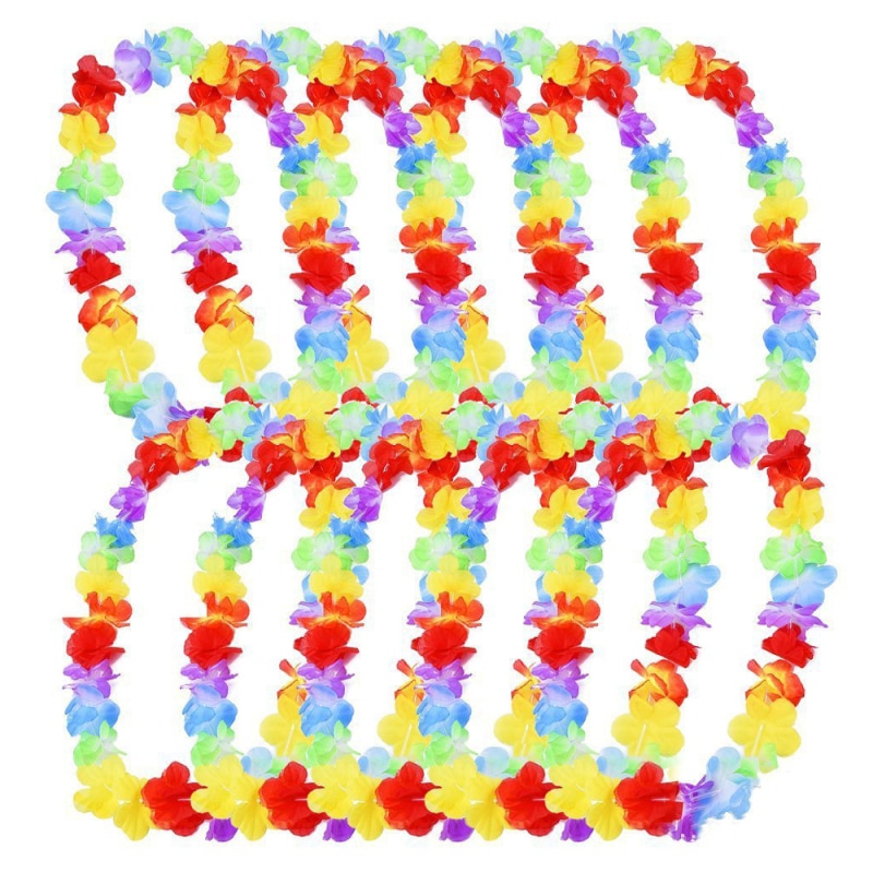 10 stücke Hawaii Künstliche Blume Halskette Hawaii Leis Girlande kranz Sommer Strand Party DIY Hawaiian Party Dekorationen