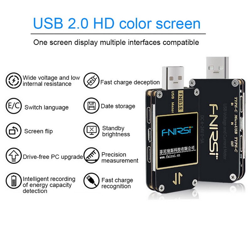 FNB38 testeur de courant et de tension USB QC4 + PD3.0 2.0 PPS Test de capacité de charge rapide