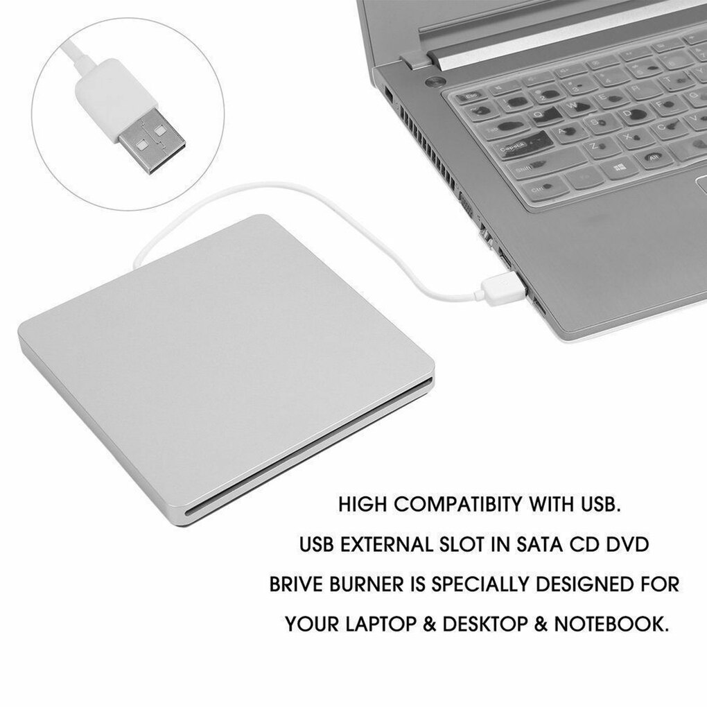 Externe usb-sleuf dvd cd rw-brander superdrive laptop desktop notebook draagbare dvd-brander