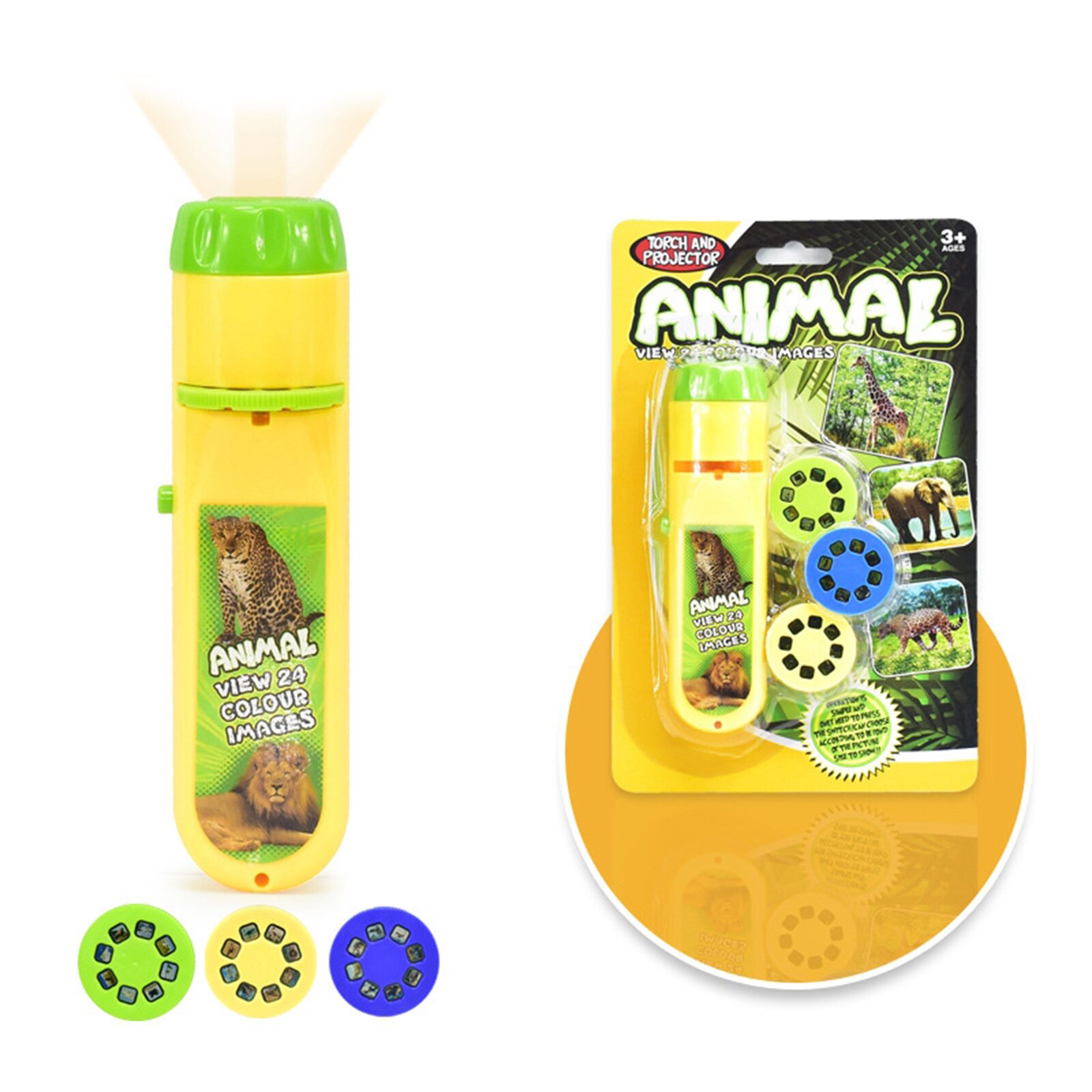 Torch Projector Lamp Ruimte Zaklamp Koplampen Educatief Torch Projector Lamp Zaklamp Projectie Spelen Speelgoed Voor Kinderen: Forest Animal