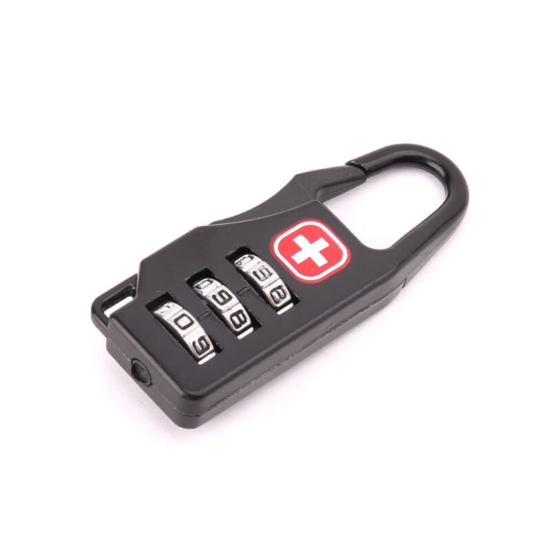 Cadenas à Code 3 Chiffres Croix Suisse - Alliage Zinc - Pour Bagages, Valises - Taille 5,5x2 Cm