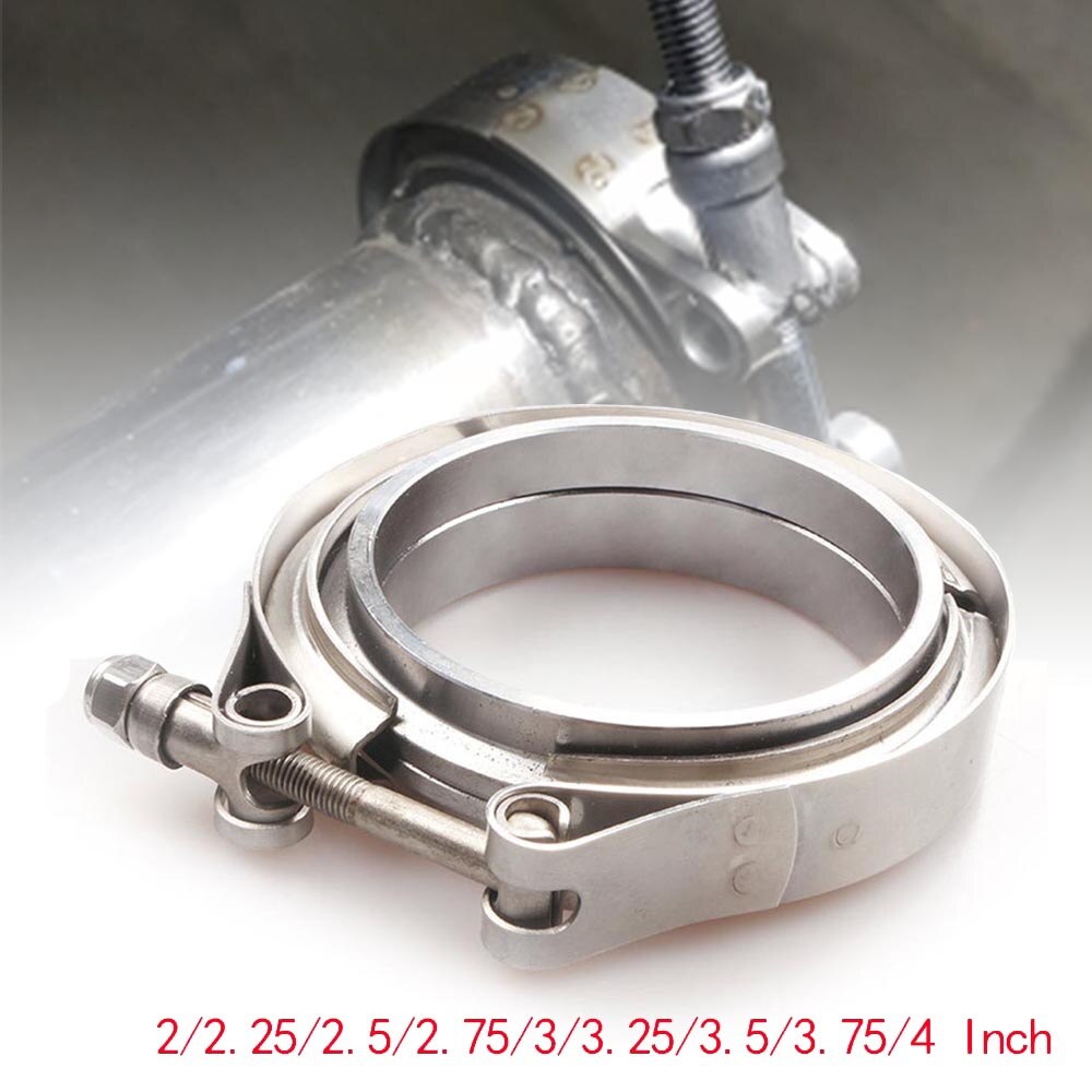 2/2.25/2.5/2.75/3/3.25/3.5/3.75/4 Inch V-Band Clamp Stainless Steel V-Band Flange Kit For Exhaust Pipes Car Exhaust System