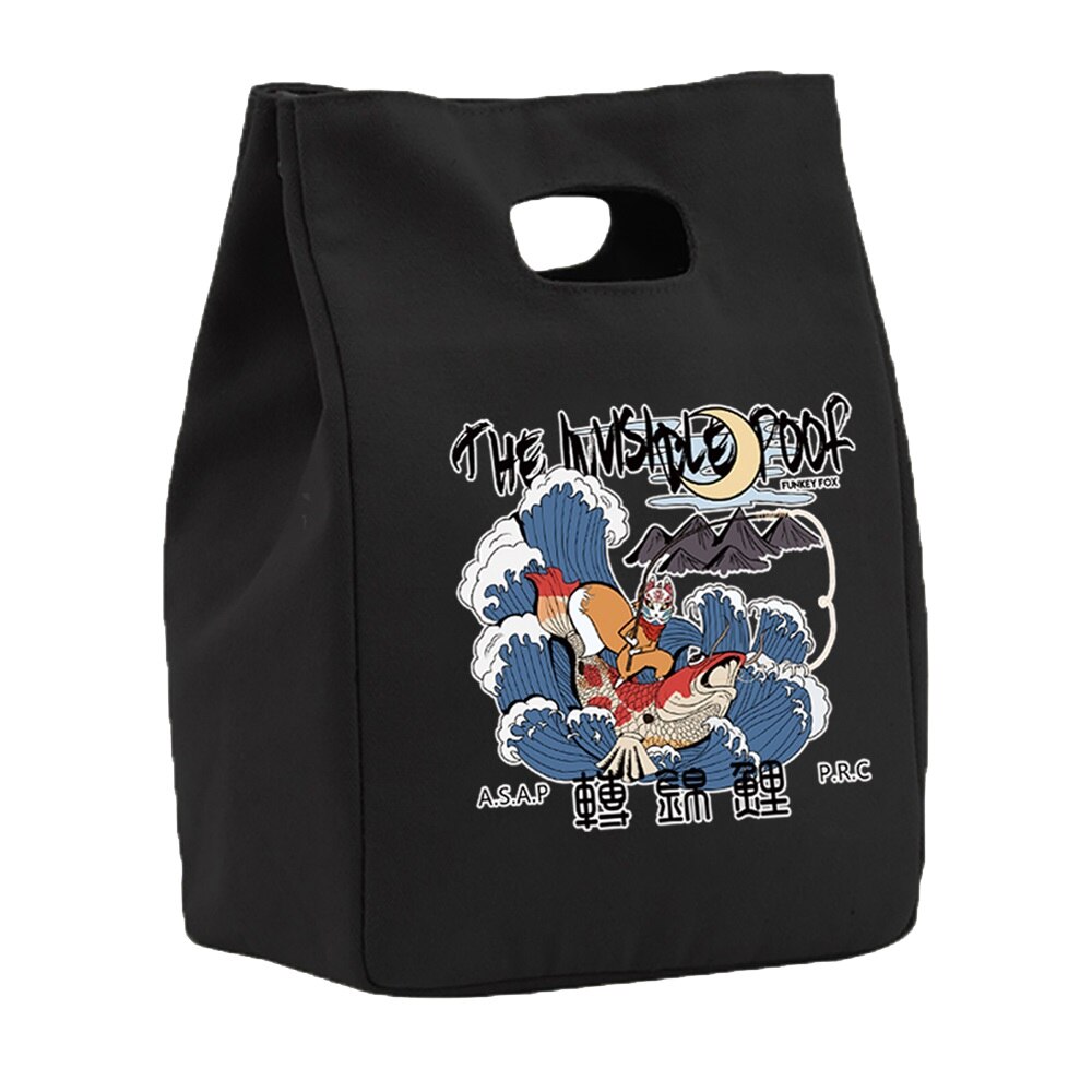 Isolierung Mittagessen Lebensmittel Isolierung Kühler Taschen Magnetische Geschmack Leinwand Tasche Zinn Folie Lebensmittel Taschen Tragbare Multifunktions Drucken Eco Tasche: 5Maske008