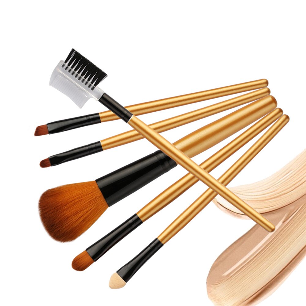 S'AGAPO 6 uds champán de sombra de ojos maquillaje cepillos delineador de ojos cejas Fundación Blush corrector maquillaje cepillo herramientas