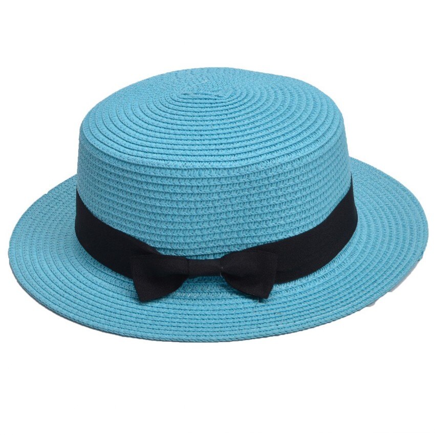 Sonnenhut freundlicher Hütte Sommer Kappe Stroh Hütte Frauen Sommer Mini Krempe Diskette Fedora Strand Kappe