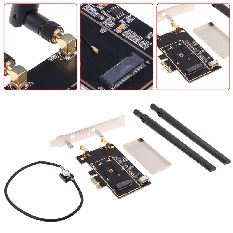 WTXUP NGFF M2 to PCIE AC Converter Adapter Card AX200 9260 8265 1650A for Laptop PC Easy Install