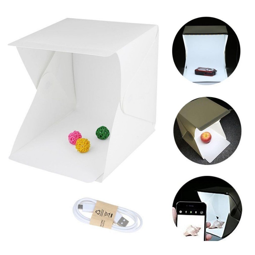 Portable Led Studio Light Box Mini Soft Light Box Small Led Mini Photography Mini Photography Light Box Plastic Bundle 1 ACEHE /