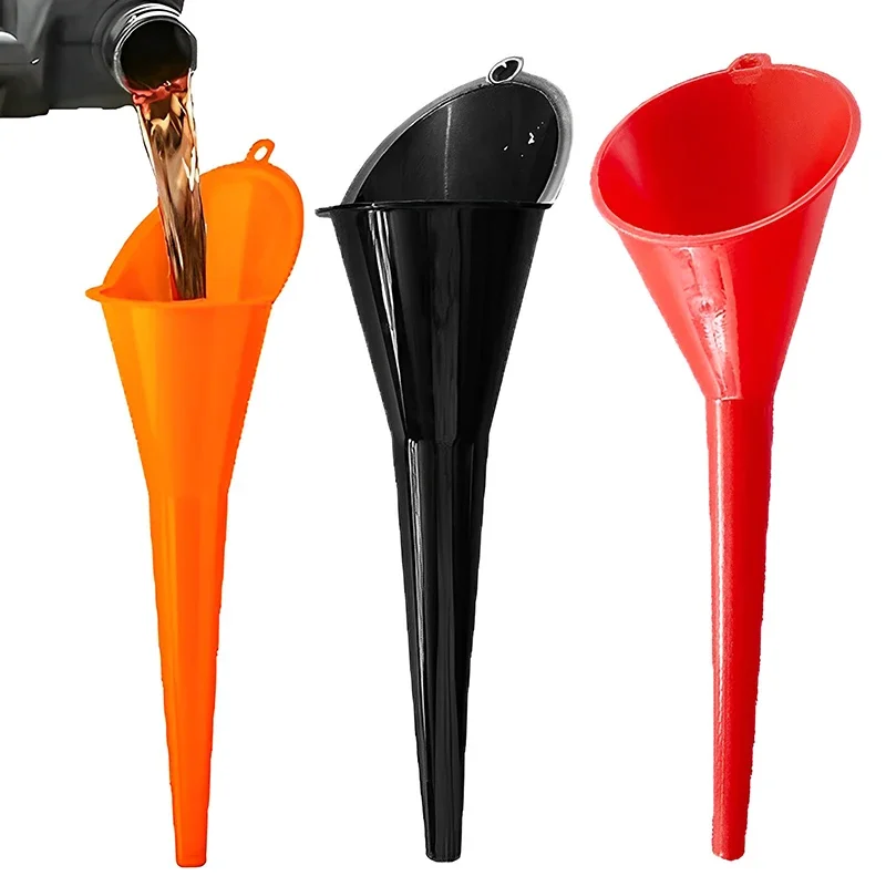 Embudo de vástago largo para coche, herramientas de llenado de combustible y aceite de gasolina, embudo de aceite de plástico antisalpicaduras, herramientas de repostaje de motocicleta, accesorios para automóviles
