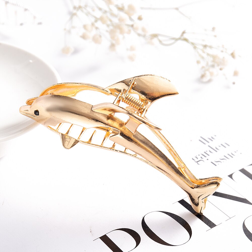 Vrouwen Elegante Gouden Holle Geometrische Metalen Haarklauw Vintage Haarspeldjes Hoofdband Haarspeld Haar Krab Haaraccessoires: PEACOCK BLUE