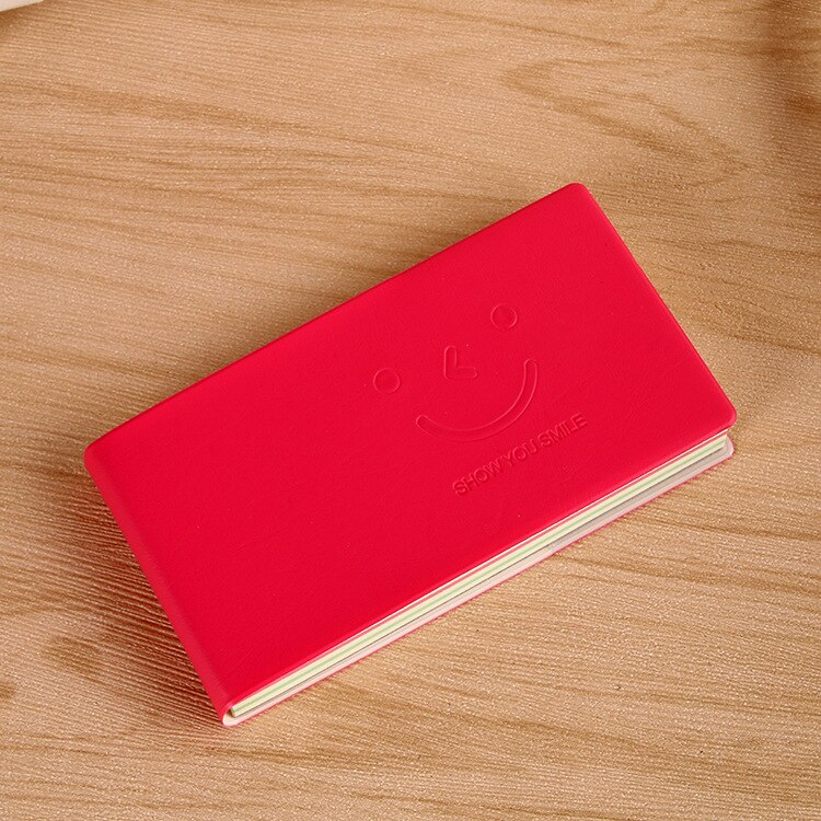 Cute Korean Smiley Notebook Kawaii Student Stationery School Supplies MINI Rectangle Notebook Color Inside Pages Small Note Book: Burgundy