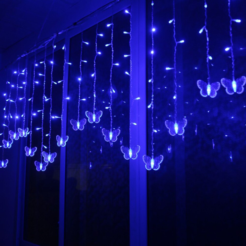 Kerstboom Opknoping Led Vlinder String Light Waterdicht Gordijn Kerstvakantie 48Pcs Led String Lights Decoratie Lampen: A