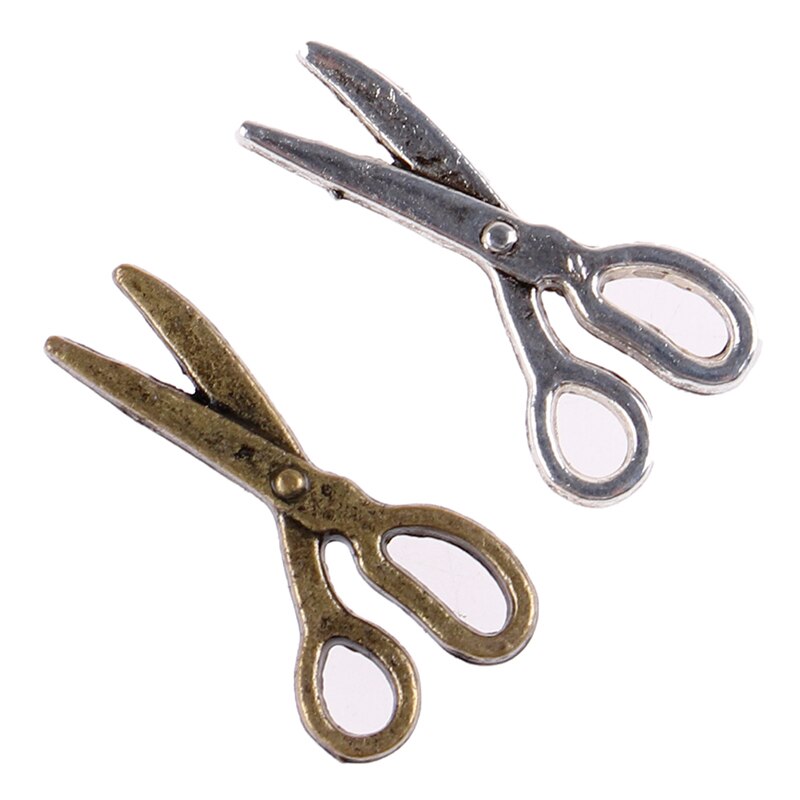 Miniatures Dolls House Furniture 1:12 Dollhouse Accessorie Metal Mini Silver Metal Scissors 1pc Simulation Scissors