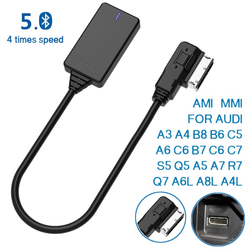 AMI MMI MDI Wireless Aux Bluetooth Adapter Cable Audio Music Auto Bluetooth for A3 A4 B8 B6 Q5 A5 A7 R7 S5 Q7 A6L A8L A4L