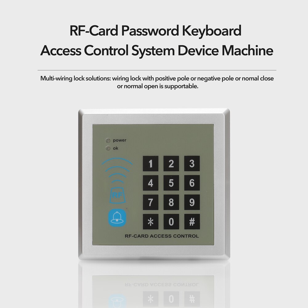 125Khz RFID Keypad Access Control System Device Machine RFID Card Reader Door Lock System 10000 user Keyfobs Cover 10000 users