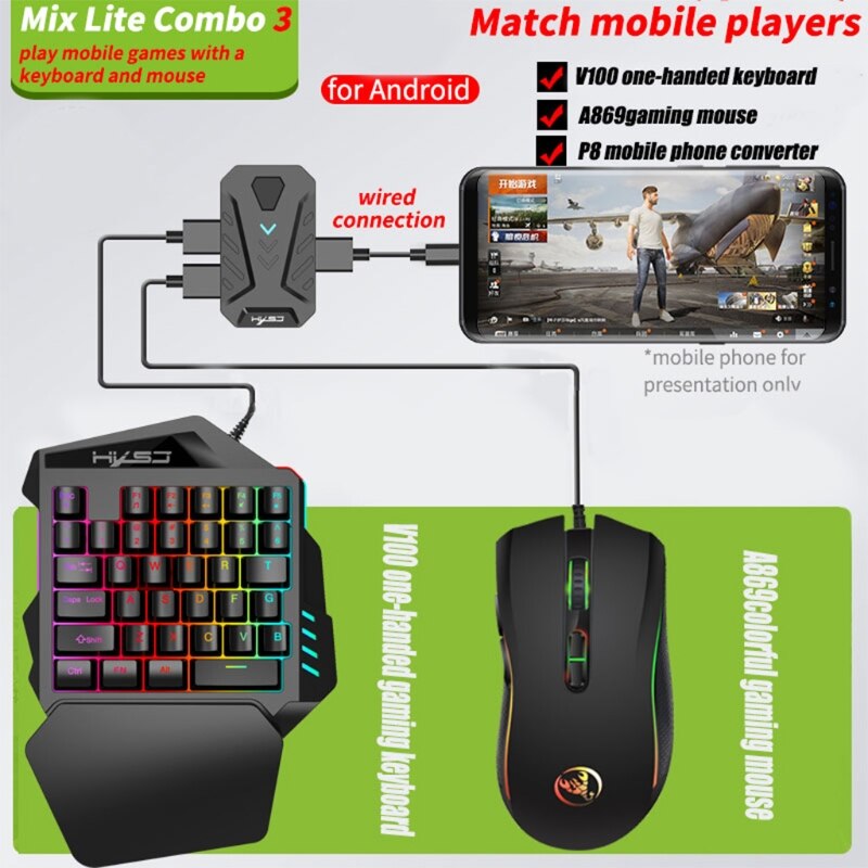 Wired Game Mobile Game Converter Adapter Keyboard &amp; Mouse for Boyfriend Kid