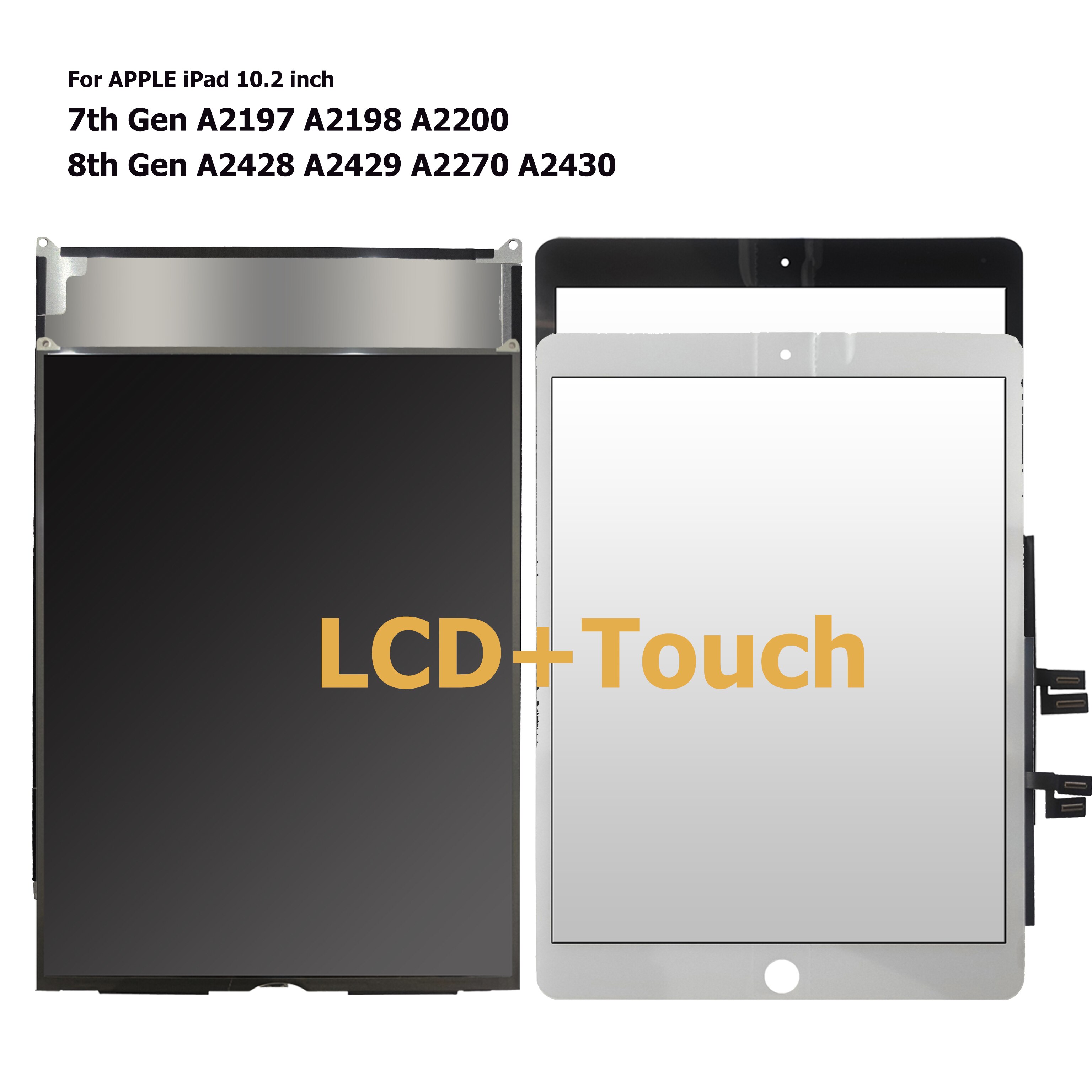 Reparasjon av nettbrett, lcd-berøringsskjerm til ipad 7 8 10.2 , 7th , gen.  a2197 a2198 a2200 8th a2270 a2430 a2428 a2429 9th a2602