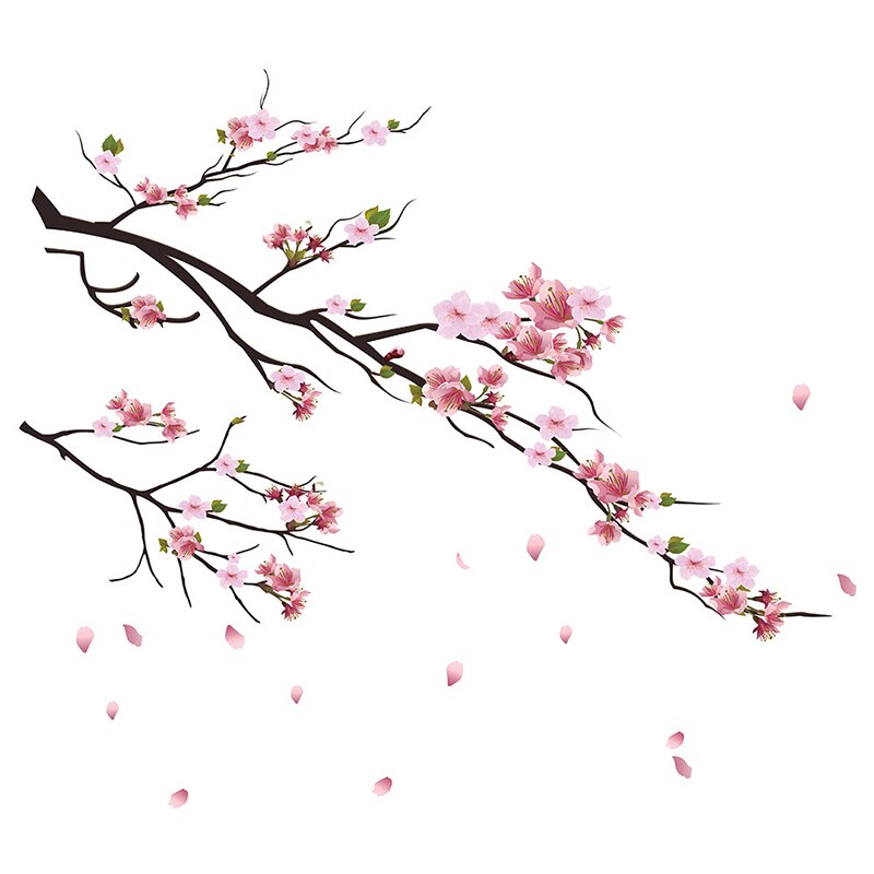 Cherry Flying Birds Wall Stickers Home Nursery Window Decor Removable Room Wallpaper For Kids Living Room Decals Decoration