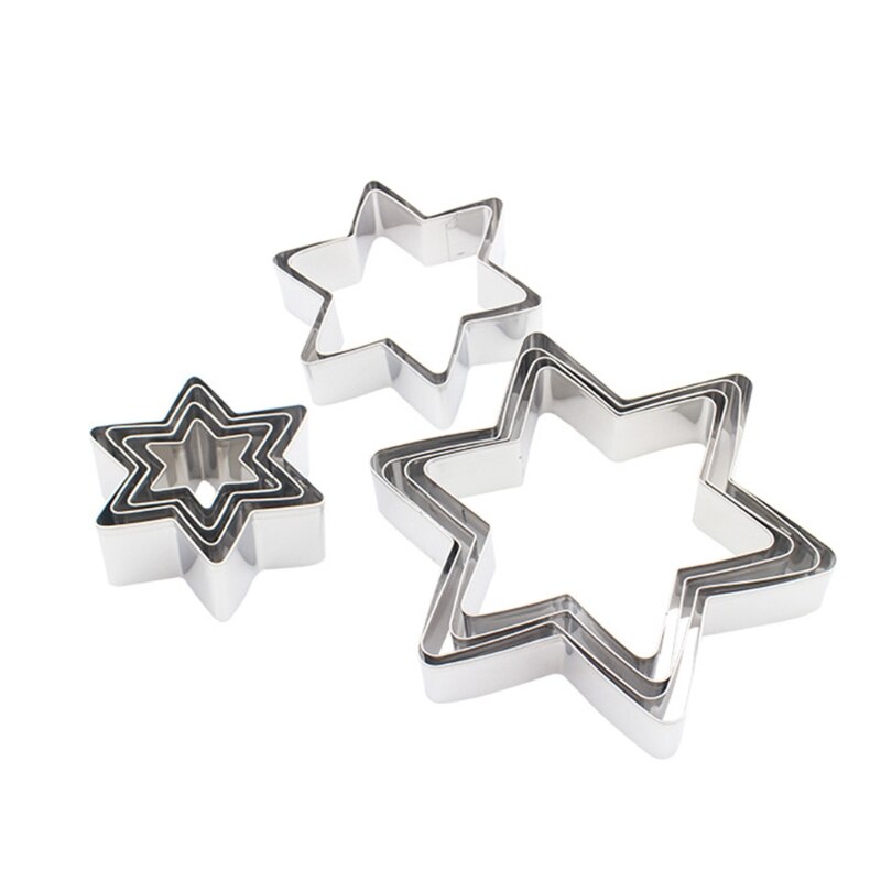 Stjerne kakeutstikker sett 10 deler assorterte størrelser stjerne kakeformer rustfritt stål metall seks spisse stjerne tidligere tidligere