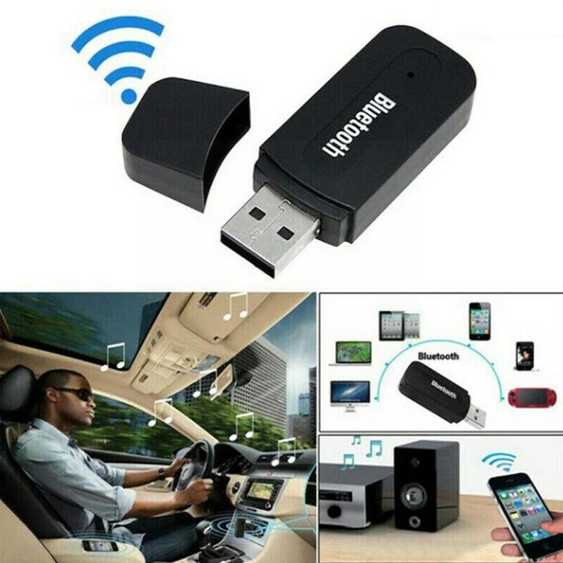 Adaptador de receptor de música para coche, transmisor inalámbrico con Bluetooth, AUX, USB, estéreo, para PC, ordenador, Spe B9A2
